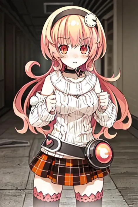 (8k, RAW photo, best quality, masterpiece, ultra high res:1.2),
<lora:Compa REV1:0.85> <lyco:GoodHands-beta2:1>, 
(1girl, solo:1.3), (compachan:1.25), (long hair, plaid skirt, pink hair, detached sleeves, black thighhighs, hair ornament, red eyes, zettai ryouiki, orange eyes, belt:1.25), (athletic, cute face), (large breasts:1.25), (blush, nervous, serious, glaring, disgust:1.25), ((frown:clenched_teeth):0.875), (martial arts stance, fighting stance, clenched hands, clenched fists:1.3),, <lora:liminalspaces768:0.25> liminalspace, (indoors, underground, creepy, darkness:1.1), (abandoned, lost, desolate:1.3), (horror \(theme\):1.25), shadow, [sharp focus], (HDR), (8k), (gigapixel), (masterpiece), BREAK, liminalspaces, background:(underground, cavern, hideout, dirty, abandoned:1.25), background:(indoors, school basement, liminal space, dark setting:1.25),