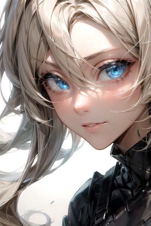 Anime girl with long blonde hair and blue eyes - SeaArt AI