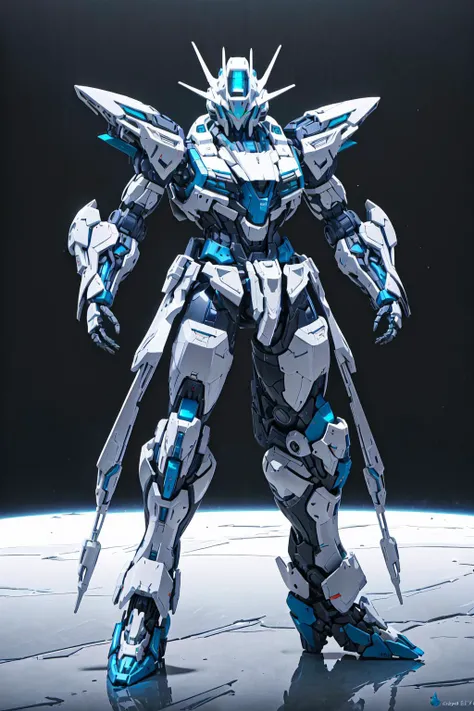 1boy,male focus,solo,humanoid,muscular,mechanical arms,headgear,mechanical parts,super robot joints,robot_joints,aqua eyes,glowing_eye,beam saber,
wallpaper,huge filesize,rendered in ultra-detailed 8k resolution using Unreal Engine,hyper realistic,intricate,masterpiece,Photorealistic,ultra detail,vibrant color,volumetric light,full body,black armor white joint,white cloak,((standing on the surface of the planet)),((alien landscape: outside space as a background)),mech head,<lora:Aç´ ä½æºå¨ARCãmecha musume, mechanical arms, headgearå¯ébodysuit,ã:0.8>,<lora:mecha_offset> mecha musume, robot, gundam, mecha, bodysuit, fortified suit, mechanical parts, robot joints, headgear, full armor:0.8,