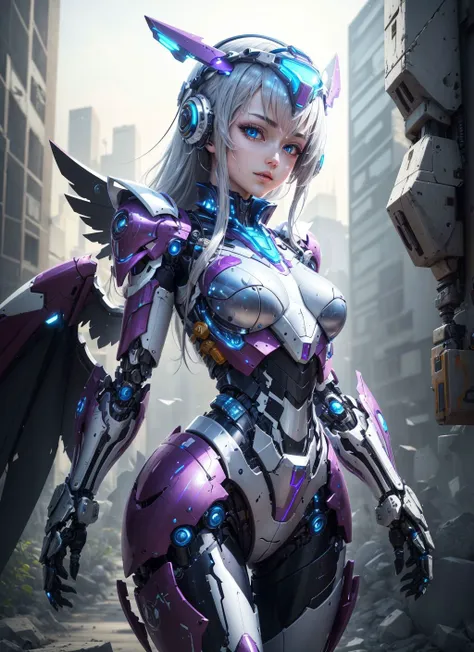 <lora:A-Mecha-REN:0.7>,mecha musume, mechanical parts, robot joints, headgear, full armor,1girl, solo,mechanical wings, (masterpiece, best quality, high quality, highres, ultra-detailed),