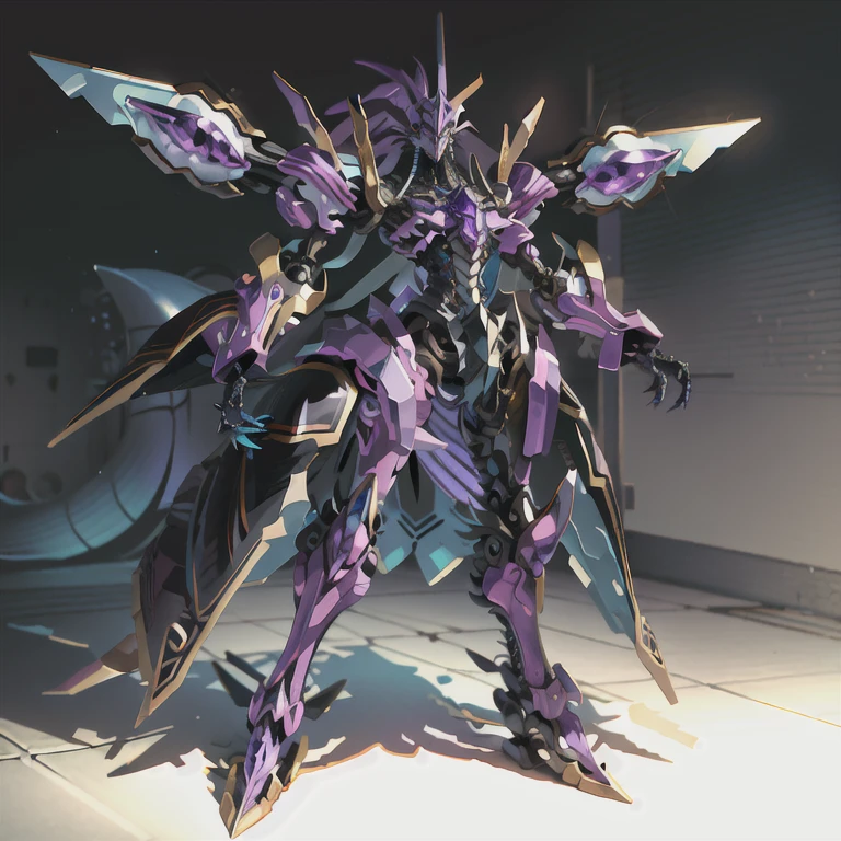 masterpiece, best quality, 1male, male, guy,
((Gracenovamon:2, Digimon)), full body, purple crystal energy, finely detailed, robot, ((Black, Metallic Blue, Gold Accents)),
<lora:aMechaMusumeA_v1:1>
<lora:FantasticDragon_v10:0.6>
<lora:Body_GlassHair_V1:0.2>