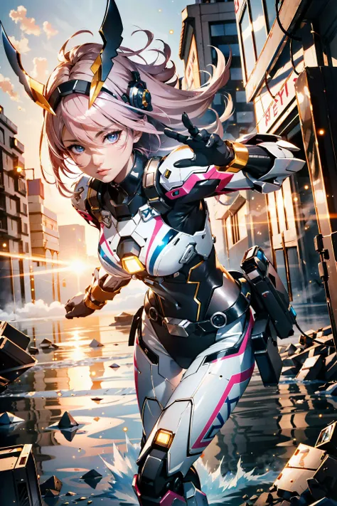 <(best quality, extremery best quality, masterpiece:1.5), (realistic, intricate details:1.2), (photorealistic:1.4), (extremely intricate:1.2), highres, ultra highres, ultra-detailed, absurdres, incredibly absurdres, extremely detailed, high quality, high resolution, hyperrealistic, ultra-realistic, hyper-detailed, top quality, best, fine detail, massive detail, Highly detailed, extreme detailed, highest detailed, high-res, absolutely resolution, reflection, (refraction:1.4)>, BREAK, 1girl, solo, looking at viewer, flat bangs, (young cute beautiful 18-year-old girl:1.1), 3d face, beautiful girl, Beautiful face, pretty, girlface, kpop idol,  supermodel, stunning innocent symmetry face, (hand of Guido Daniele), perfect body, medium breast, slim waist, slim legs, (high detailed skin:1.2), glowing eyes, goddess, natural skin texture, shiny skin, White skin, Beautiful detailed face, detailed face, real skin texture, cute delicate face, finely detailed face, golden ratio, golden ratio face, expressive eyes, perfect face, perfect skin, flawless face, clear face, shiny hair, pale skin, Proper body proportion, perfect anatomy, realistic skin texture, luscious lips, glossy lips, natural makeup, beautiful bright pupils, slender figure, intricate eyes, detailed pupils, detailed face and eyes, longeyelashes, blush, good hand, perfect hands, pretty face, beautiful female bodies, finely detailed skin, oily shiny skin, BREAK, (((((mecha musume, mechanical parts, super robot joints, robot joints, single mechanical arm, mechanical arms, headgear, mechanical halo, star halo, intricate mechanical bodysuit, mecha corset, bodysuit, full armor, (ember, battlefield, volumetric fog, grey mist, smoke, explosion, apocalyptic, destroyed city background, buildings on fire:1.3), (floating colorful sparkles:1.2), (energy beams:1.3), (highly detailed worn metal texture:1.3), (rust, dirt, dust, scratches, abrasions on the metal texture:1.2), science fiction, (Pink hair, pink theme, pink livery, pink eyes:1.3), very long hair, (A human who emits an aura from his body:1.4), (Pink energy light emanates from the body:1.4), (fullbody:1.3), (fly:1.3), (lightning discharge lightning effects:1.2), (electrocution:1.3), (Luminescent Particles:1.4), holding gun, battle, adventurous look, starry sky, colorful refraction, Wormhole world, futuristic cityscape, cyberpunk, machine, extremely metal textured, neon lights, (night:1.4), wind, Rembrandt lighting, space warp, fog, pixel art, game art, key visual, surreal, PBR Texturing, Anisotropic Filtering, Maximum Clarity And Sharpness, Albedo And Specular Maps, Multi-Layered Textures, Surface Shading, Sub-Pixel Convolution, Sub-Pixel Convolution, Accurate Simulation Of Light-Material Interaction)))), BREAK, <blurry foreground, broad light, volumetric light effect, matte painting, perfectly defined features, volumetric lighting, Tone Mapping, Lumen Reflections, Global illumination, Ray Tracing, Screen Space Global Illumination, Accent Lighting, 32k, Natural Lighting, volumetric, cinematic masterpiece, Rule of thirds, high dynamic range, Multi-exposure HDR capture, cinematic render, game cg cinematic, atmospheric perspective, movie scene, epic dynamic frame, motion blur, ((cinematic look, Film look)), rim light, 4k textures, adobe lightroom, photolab, insane details, hyperdetailed, exposure blend, professional color grading, professional color correction, aerial perspective, particles and dust in beams of light, cinematic scene, dynamic lighting, sharp details, lomography, soft focus, light leaks, bold hues, atmospheric depth, (explosive light and shadow:1.2), aesthetics, intricate designs, ultra realistic digital art, (zentangle, mandala, tangle, entangle), (fractal art), elegant, vivid colours, floating particles, particles, dramatic, epic, (ink drawing, oil painting detailed), (dramatic lighting:1.2), (eye focus, face focus, character focus, close-up face:1.3), (dutch angle, cowboy shot:1.1), RAW, huge filesize, extremery detailed CG, Photo, 8k uhd, cinematic atmosphere, trending on artstation, award-winning glamour photograph, highly detailed photo, official art, beautiful and aesthetic, unity 8k wallpaper, beautiful, highly detailed CG illustration, best illustration, intricate, Amazing, emotional, analog, painting, digital painting, concept art, Oil Painting, illustration, Classical art, Renaissance, Romanticism, Neoclassicism, Color Palette, depth and contrast, Vibrant colors, saturated, rich saturation, color harmony, vivid palette, concept-art, design style, detail character, concept render, colorful, analog photography, dreamy atmosphere, specular highlights, atmospheric lighting, (dynamic angle, dynamic pose :1.3), (shiny, clothes reflecting light, lens flare, bloom effect, light particle, lens glare:1.3), realistic lighting, cinematic light, (cinematic lighting), light in the face, soft lighting, saturated colors, detailed background, sharp focus, 8k high definition, perspective, Master Composition, roughness, post-processing, soft shadows, realistic shadows, ambient occlusion, ray-tracing, subsurface scattering, photon mapping, physically-based rendering, octane rendering, unreal engine 5, ue5 rendering, Adobe After FX, dslr, RTX, Best character details, radiosity, sharp, antialiased, RAW photo, HDR, 8k, 4k, (((Photographed by Roger Deakins, using a RED Monstro 8K VV camera and a series of high-end lenses))), ((Hasselblad photography)), (film grain:1.4), Kodak portra 400, ((Fujifilm X-T5)), professional photograph, depth of field, caustics, Broad lighting, diffuse lighting, rim lighting, two tone lighting, textile details, visible pores, high resolution scan, professionally color graded, photographic reality, automatic white balance, best lighting, detailed shadow, high contrast, strong light and shadow>, (PureErosFace_V1:0.5), (ulzzang-6500:0.5), <lora:epiNoiseoffset_v3:0.1>, (kbxll:0.6), <lora:FilmVelvia:0.1>,  <lora:A-RandomSuper[mecha musume,mechanical parts,super robot joints,headgear,full armor]:0.8>,