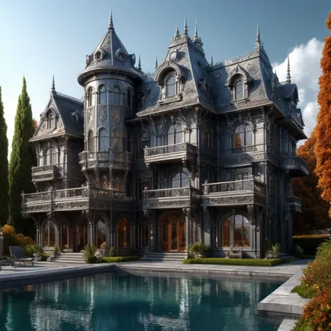 ((best quality)), ((masterpiece)), ((realistic,digital art)), (hyper detailed),Metropolis, villa made of Dazzling Intense Zircon, Waxy, Pewter, Solidity, Heat Treatment, Common, Eclectic, Contemporary, Mystical and Occult,8K, HDR, <lora:add-detail-xl:1.5>