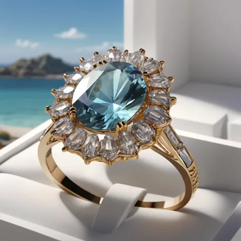 ((best quality)), ((masterpiece)), ((realistic,digital art)), (hyper detailed),Seaside Resort, villa, Brilliant Very Slightly Included (VS1) Zircon, Baguette Cut, Facet Arrangement, 7.00 Carat, Glowing, Resinous, Gold, Indestructible, Prolonged Lifespan, Diffusion, Art Deco Setting, Indigenous, Uncommon, Nature-Inspired, New Age, Cultural Symbols,8K, HDR, <lora:add-detail-xl:1.5>