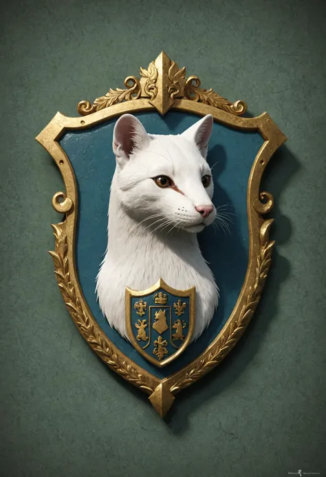 heraldry ermine house badge with pale ordinaries and lozenge, multiple leave, simple mantling, jugular helmet, , neue wilde, stonepunk, undisturbed, real-time shadows, cryengine, rococo, photograms, renaissance, color grading, perfectly focused, 32k, innovative, satire