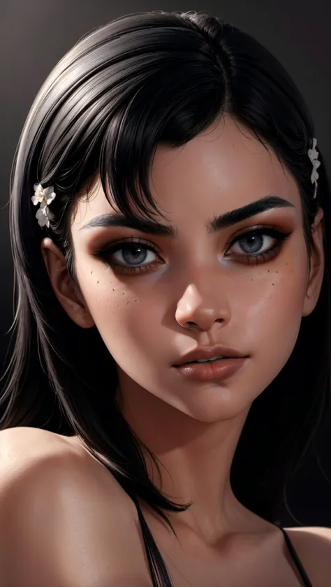 masterpiece, best quality, highres,  a minimalist black-and-white portrait of a woman, emphasizing her beauty through simplicity and strong contrasts,  <lora:Sciamano240 [MockAi - v1.0]:0.8> sciamano240, soft shading, detailed, semi-realistic,  <lora:add_detail:0.5>,  <lora:polyhedron_new_skin_v1.1:0.25>  detailed skin,
