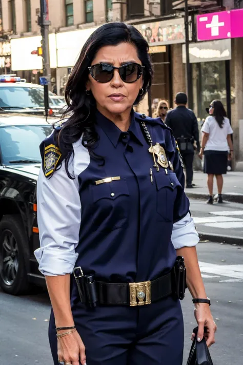 <lora:ReginaCase:0.9> ReginaCase as a cop with sunglasses on the streets of new york, upper body, solo