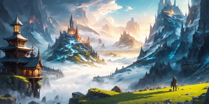 (masterpiece), (best quality), (digital artwork), atmospheric scene fantasy , breathtaking landscape, flying dragon, city, towering mountains, lush forests, misty valleys, awe-inspiring structures, diverse and vibrant characters, engaging in a pivotal moment, dramatic lighting, vivid colors, intricate details, expertly capturing the essence of an epic cinematic experience
masterpiece, best quality, realistic, ultra highres, depth of field, intricate, comprehensive cinematic, magical photography, (gradients), colorful, detailed landscape, visual key,