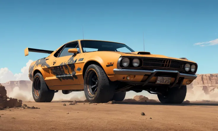(digital artwork), death race, muscul car
masterpiece, best quality, realistic, ultra highres, depth of field, (detailed background), (masterpiece:1.2), (ultra detailed), (best quality), intricate, comprehensive cinematic, photography, (gradients), colorful, detailed landscape, visual key,
