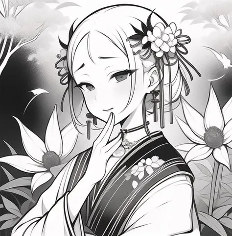 official art, unity 8k wallpaper, ultra detailed, beautiful and aesthetic, masterpiece, best quality, (zentangle, mandala, tangle, entangle), 1girl, extremely detailed, dynamic angle, pale skin, radiance, iuminosity, cowboyshot, the most beautiful form of chaos, elegant, a brutalist designed, vivid colors, romanticism, by james jean, roby dwi antono, ross tran, francis bacon, michal mraz, adrian ghenie, petra cortright, gerhard richter, takato yamamoto, ashley wood, atmospheric, ecstasy of musical notes, streaming musical notes visible, flowers in full bloom, many bird of paradise, deep forests, <lora:å¤ä»£ç¾å¥³å½©ç»å¾1.0ï¼@èµ£åå
«ï¼_v1.0:1>