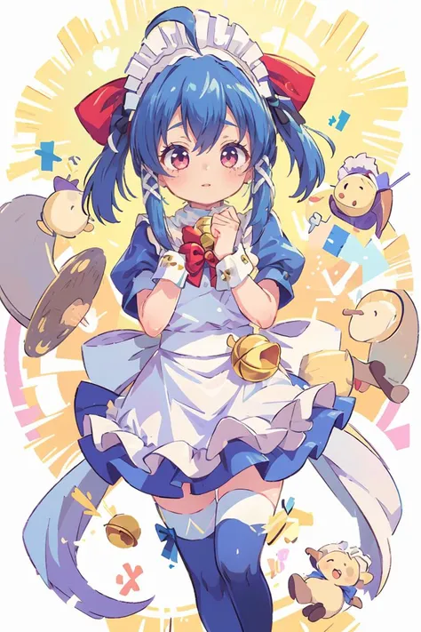 (masterpiece, best quality), 1girl, beautiful face, <lora:Nono_LoRA_AdamW_Dim64_Alpha32_5e-5_12batch_CosineAnnealingLR_NAI:1> Nono, 1girl, ahoge, maid headdress, hair ribbon, maid, maid apron, bowtie, bell, wrist cuffs, white thigh highs