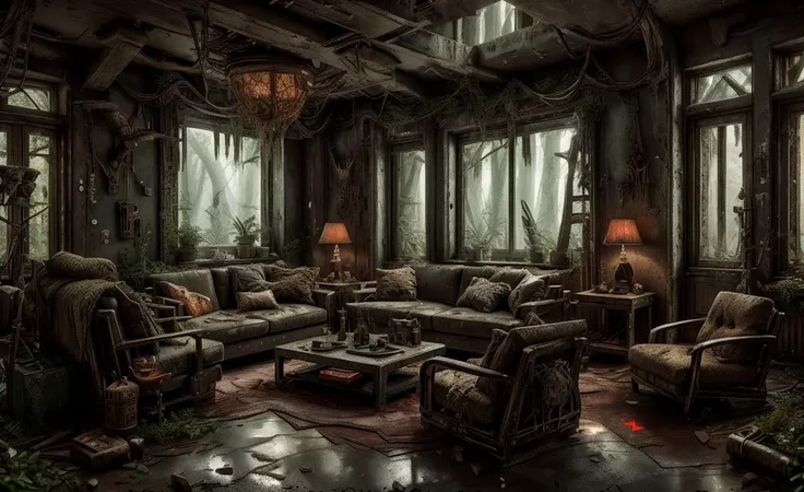 8k, realistic, vray, HDR, 6000K, no human, living room, <lora:PostApocalyptic_v3:0.5>, SZ_4po enviroment,
<lora:DemonicTech-20:0.9>, demonictech , scifi,