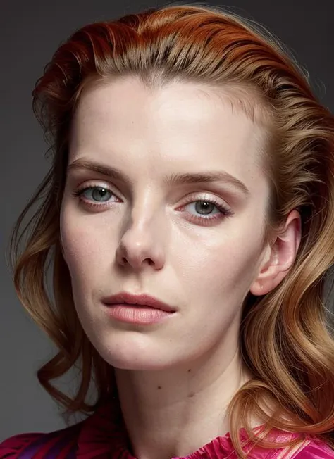 close up portrait of sks woman , by Flora Borsi, style by Flora Borsi, bold, bright colours, ((Flora Borsi)), by Tim Walker, <lora:lora-small-betty-gilpin-v1:1>