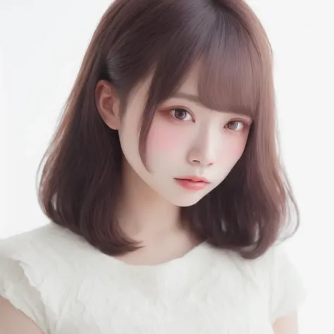 (masterpiece, best quality,:1.2)
1girl, (solo:1.3), upper body, white shirt, short sleeves,
(waifu, realistic, real life, exceptional, best aesthetic, new, newest, best quality, masterpiece:1.2)
soft_lighting, soft_skin_tone, feminin_hair
(white background, simple background,:1.2),