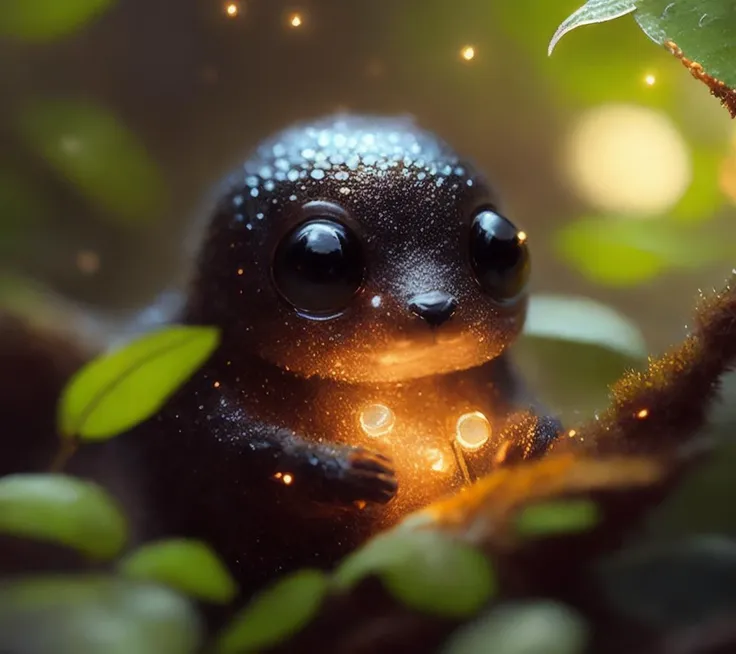 closeup angle of cute tiny little glowworms illuminating a bush, a detailed painting, cgsociety, detailed painting, artstation hd, high detail, cgsociety, photorealism, concept art, artstation hd, official art, bokeh