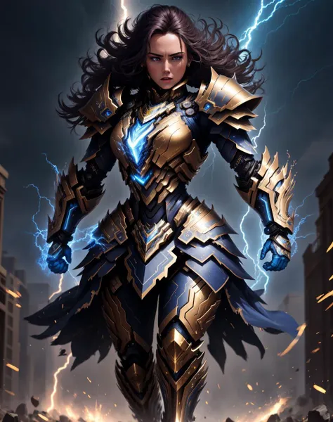 4K, Masterpiece, highres, absurdres,
edgThunderstruck, a woman running, with a blue and gold armor ,wearing edgThunderstruck_armor, electrified, weilding thunder
<lora:edgThunderstruck:0.75>