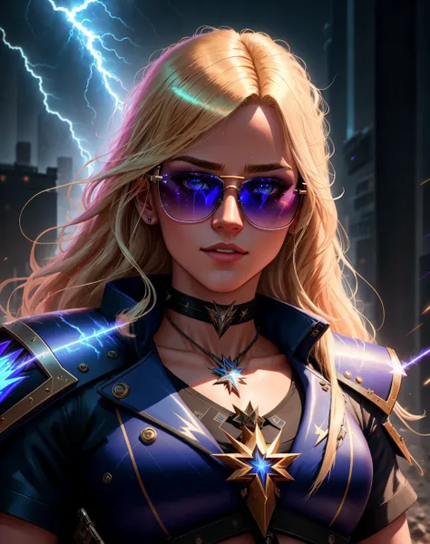 4K, Masterpiece, highres, absurdres,
edgThunderstruck, blonde Nadia with sunglasses and a choker in armor,lightning bolt ,wearing edgThunderstruck_armor, electrified, weilding thunder
<lora:edgThunderstruck:0.75> <lora:Nadia:0.35>
