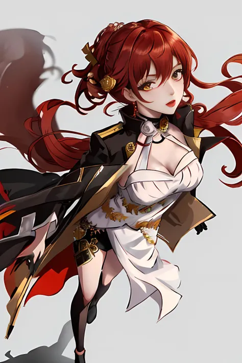 (masterpiece, best quality:1.2), 1girl, himeko,  <lora:himeko_Ax__v1.0:0.80>, red hair, yellow eyes, looking at viewer, (best shadow:1.1), (sexy pose:0.6), breasts, floating hair, hair ornament, jewelry,