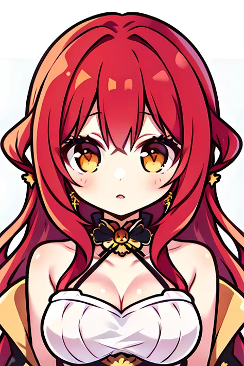 masterpiece, best quality, <lora:himeko_Ax__v1.0:0.75>, 1girl, himeko, red hair, yellow eyes, breasts, bare shoulders, hair ornament, jewelry,