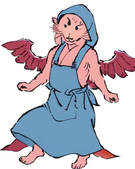 <lora:giga_v1:0.7>, (animal_ears:1.2), (sash code:1.3), (white_tasuki wings:1.4), (okamisty:1.5), (mystia lorelei:1.2), lips, (maroon kimono:1.4), (dark blue headscarf:1.3), (indigo blue_apron:1.2), (pink hair:1.2)