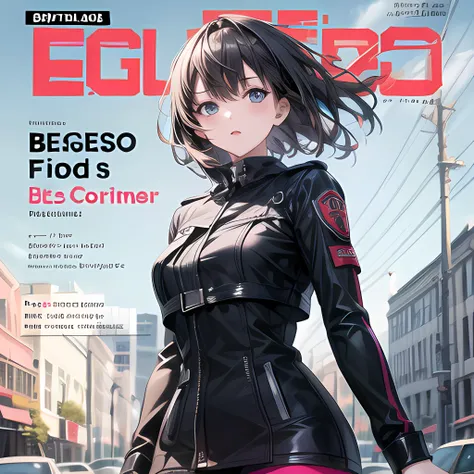 ((masterpiece, best quality)), a girl, text, cover, bold, title, font, headline, outdoors <lora:add_detail:1>