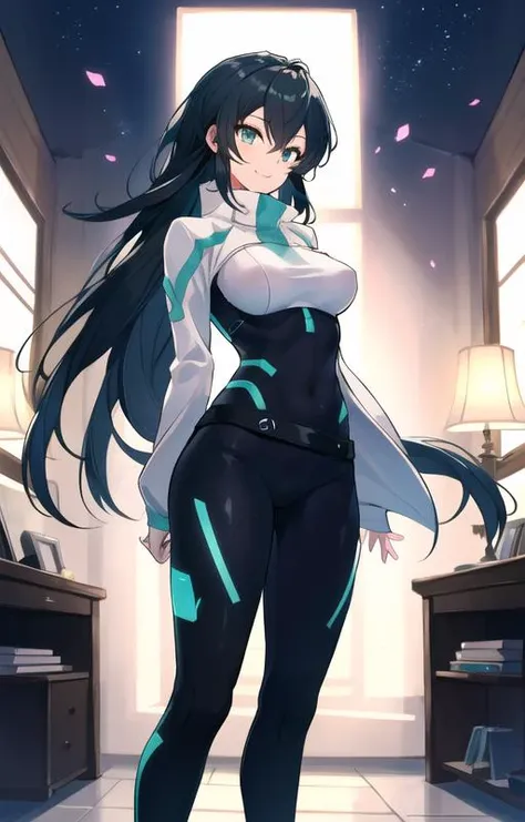 (SFW), masterpiece, best quality, highres 64k, professional artwork, famous artwork, clean, cinematic lighting, beautiful eyes + detail, beautiful hair + detail, multicoloured hair, (sexy young female body:1.4), ( medium breast, lactation), happy:1.2, smile, sexy looking at the viewer, floating hair, 1girl, solo,((may)), very long hair, green eyes, bangs, hair between eyes, bodysuit,
indoors, at night, bedroom, sexy pose, <lora:may(gundam)_lora:0.6>
