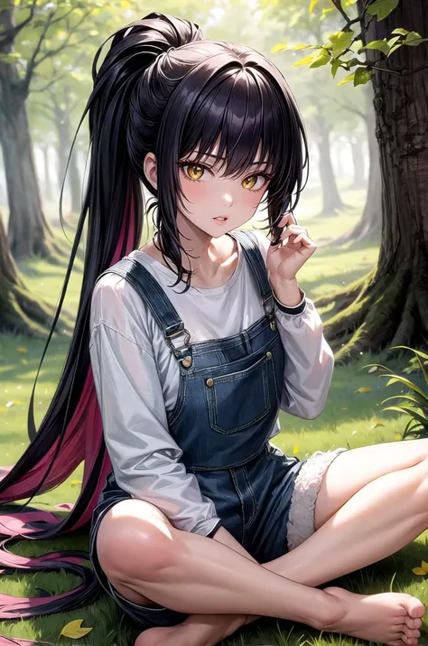 anime girl with black hair and black cat ears squatting on the ground, artwork in the style of guweiz, the anime girl is crouching, guweiz, anime style 4 k, beautiful anime catgirl, anime girl with cat ears, very beautiful anime cat girl, (anime girl), cute anime catgirl, guweiz on pixiv artstation