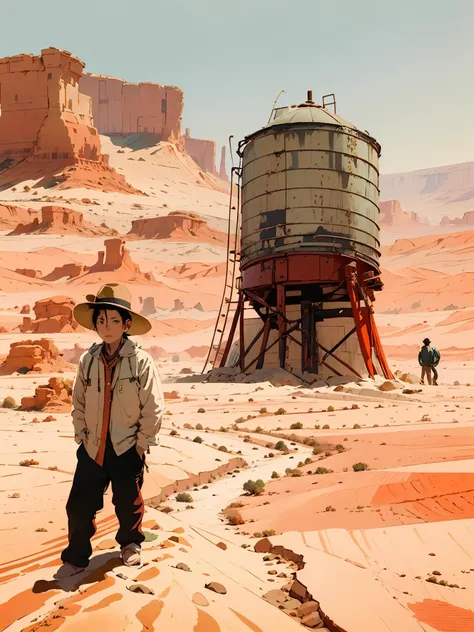 masterpiece,best quality,<lora:TGS5-000004:0.8>,tangguo,desert,facing the camera,1man,
