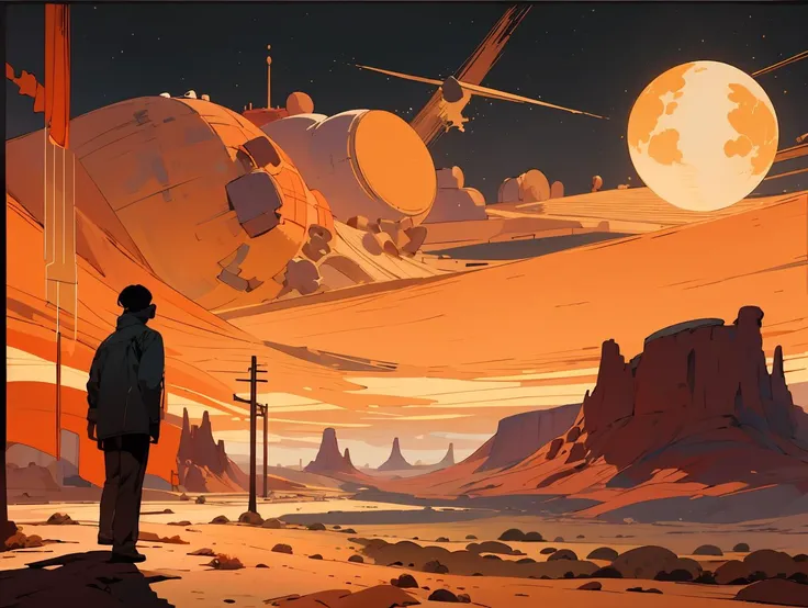 masterpiece,best quality,<lora:TGS5-000004:0.8>,tangguo,desert,1man,night,