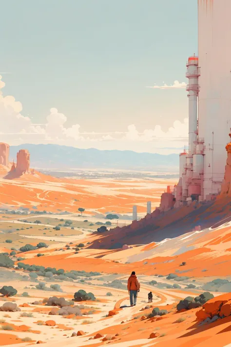 masterpiece,best quality,<lora:TGS5-000004>,tangguo,outdoor,city,desert,