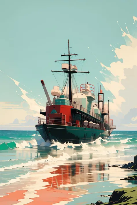 masterpiece,best quality,<lora:TGS5-000004>,tangguo,sea,sky,outdoor,