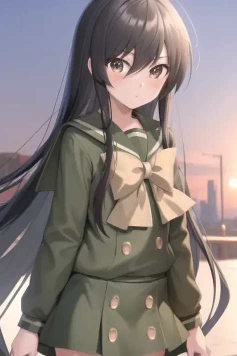 masterpiece, best quality,extremely detailed CG unity 8k wallpaper,
1girl,shana,black hair,brown eyes,long sleeves school uniform,
<lora:shana:0.95>