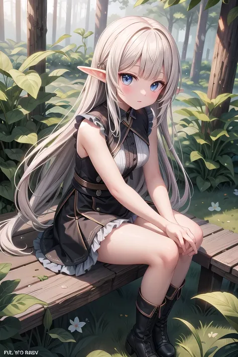 insanely detailed, absurdres, ultra-highres, ultra-detailed, best quality,
1girl, solo, nice hands, perfect hands
BREAK
elf girl, boots
BREAK
sitting on branch,
from above,looking up,
cowboy shot, looking at viewer
BREAK
slender, kawaii, perfect symmetrical face, ultra cute girl, ultra cute face, ultra detailed eyes, ultra detailed hair, ultra cute, ultra beautiful
BREAK
in forest, ground, leaf, butterfly, (wide shot magnificent view:1.2),
(dappled sunlight:1.2), blurry, (depth of field:1.1)
BREAK
shiny hair, blonde hair, blunt bangs