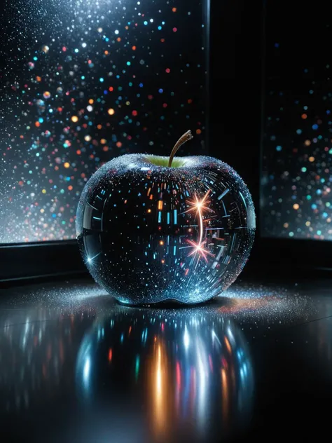 apple, infinity mirror, infinity reflection, ziprealism, <lora:add-detail-xl:1>, <lora:crystalz:1>