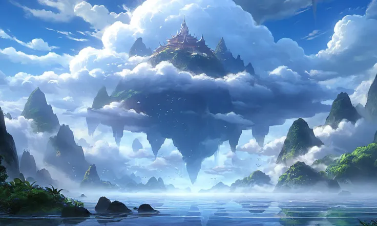 In the fantasy world of Arien, the scenery is breathtaking. The mountains rise majestically behind the clouds, casting a magical glow over the entire landscape. The sky is a brilliant shade of Cloudy, with a wispy white cloud that seems to be. The outdoors is a peaceful and serene place, with lush greenery and sparkling waters. No humans are present, leaving the land to its own devices.Arien