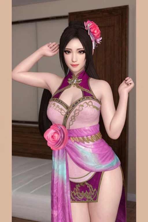 masterpiece, best quality,DiaoChan,looking_at_viewer,hair_flower,room,pose,3d,realistic,upper body,makeup,chinese_clothes,jewelry,dress,
<lora:DiaoChan_v3:0.7>