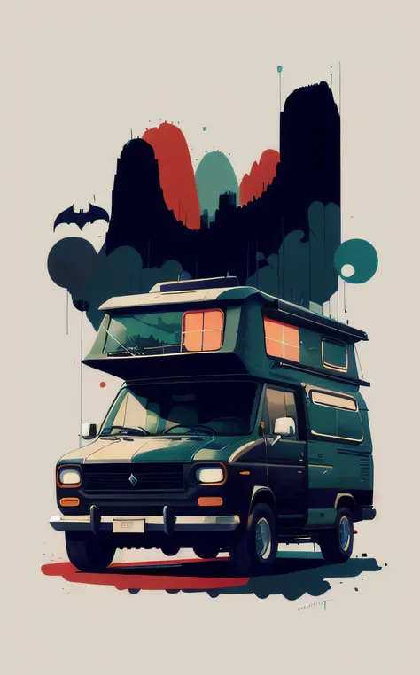 concept art inside a cozy campervan, in the style of nicola samori,Batman
<lora:flat illustration:1> flat . digital artwork, illustrative, painterly, matte painting, highly detailed