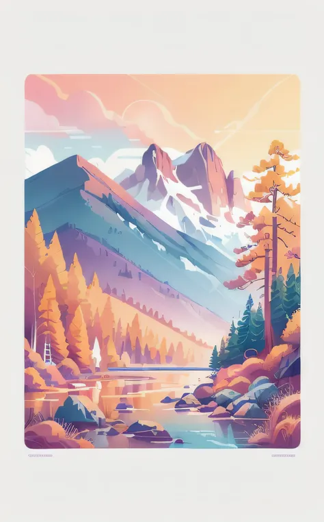 texture photo of southwestern colorado, sunset, mountains, thunderstorms, river, thick, colorful forest, autumn, golden ratio, fake detail, trending pixiv fanbox, acrylic palette knife, style of makoto shinkai studio ghibli genshin impact james gilleard greg rutkowski chiho aoshima
 <lora:flat illustration:1> flat  top down close-up