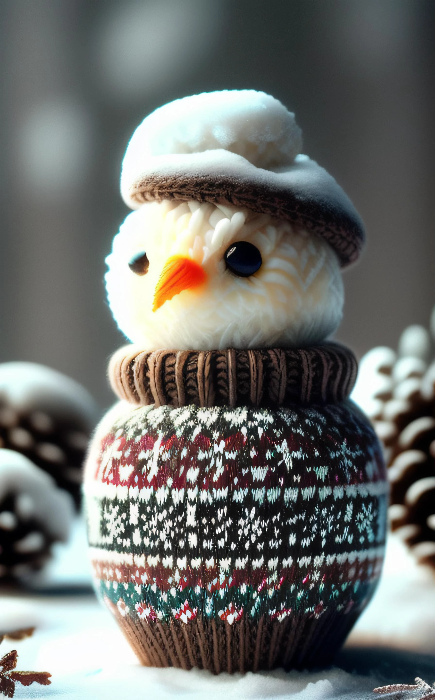 analog film photo snow, snowman wearing sweater, cute, <lora:add_detail:1> <lora:world_christmassweater:1> christmassweater . faded film, desaturated, 35mm photo, grainy, vignette, vintage, Kodachrome, Lomography, stained, highly detailed, found footage