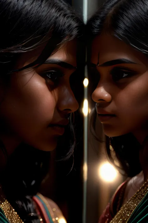 (indian girls:1.2), shattered mirror, reflect, girl's face, cinematic shot + dynamic composition, incredibly detailed, sharpen, details + intricate detail + professional lighting, film lighting + 35mm + anamorphic + lightroom + cinematography + bokeh + lens flare + film grain + HDR10 + 8K + Roger Deakins, ((cinematic))
<lora:add_detail:1> <lora:epiNoiseoffset_v2:1>