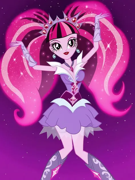 ethereal fantasy concept art of <lora:Draculaura_P1:1>,,artist request,draculaura,female,monster high,monster high g3,pink eyes,pink hair,vampire . magnificent, celestial, ethereal, painterly, epic, majestic, magical, fantasy art, cover art, dreamy