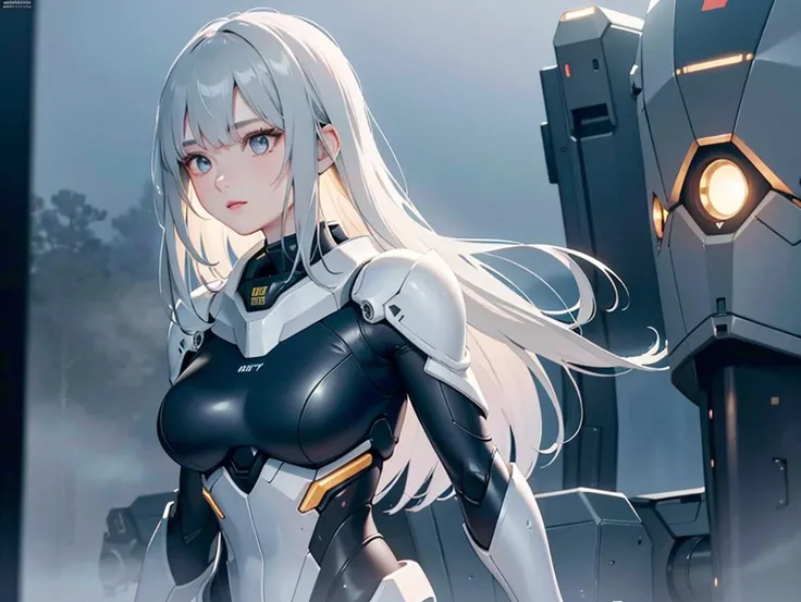 outdoor, ((upper body)), ((( wearing gray and black nano-suits)))+++, (wide hip:0.7, large breasts:0.8, perfect slender young girl body) ,Perfectly glossy skin ,25 yo mature girl, , picture of a vivid, (masterpiece:1.2),(extremely detailed),(8k:1.1),(perfect lighting,best quality,highres,original),(realistic photography:1.4) ,high detailed skin,shaded face, soft lighting, (small face),RAW, ultra highres, pores visible, , shiny_and_glossy_skin, asian beauty, (gorgeous beautiful 20 years old asian girl), ((best detailed slender body)), (asian idol, asian beauty, asian mixed), (complex, Machine background ,spaceship outdoors background, Mecha Transport parts:1.2), (dark and foggy environment:1.1), ((heavy fog environment:1.1)), (battlefield behind:1.2), <lora:JapaneseDollLikeness_v15:0.3>