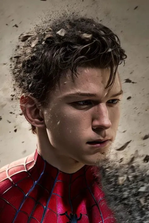 (masterpiece),
1man, (tom holland) as spider-man,
portrait,
((decef:1.15)), smoke fragments,
simple background,
<lora:decef:1> <lora:tom-holland-v2:0.7>