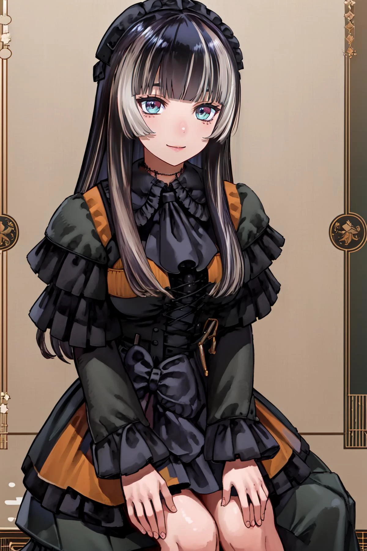 (masterpiece, best quality), intricate details,
1girl, <lora:Raden:0.8> Juufuutei Raden
indoors, bedroom, sitting in chair, victorian themed room,