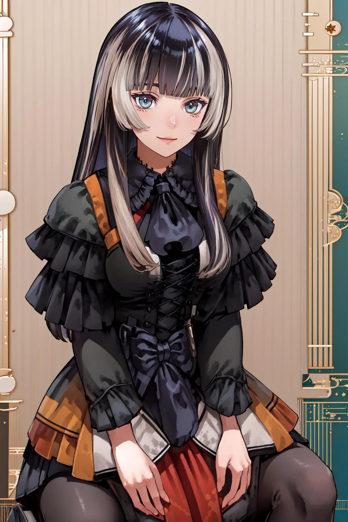 (masterpiece, best quality), intricate details,
1girl, <lora:Raden:0.8> Juufuutei Raden
indoors, bedroom, sitting in chair, victorian themed room,