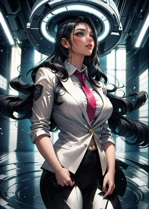 masterpiece, best quality, intricate, a woman in a suit and tie standing in a room with a white ceiling and a white ceiling behind her, beautiful, retrofuturism
<lora:2023-05-20_110934:0.7> sakimichan <lora:weight_slider_v2:1>