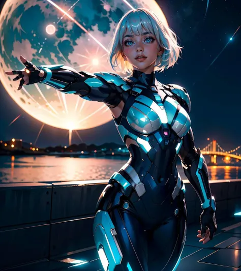 1girl, platinum blonde hair, medium hair, bangs, aqua eyes, dynamic pose, variations,
solarpunk, retrofuturism, scenery, night, night sky,
masterpiece, best quality, <lora:muscle_slider_v1:1.5> <lora:age_slider_v6:-1> <lora:backlight_slider_v10:-1>