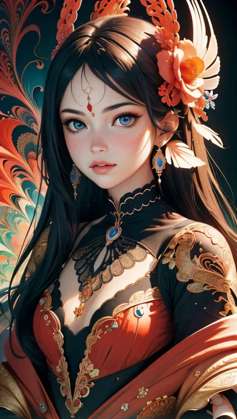 (masterpiece, top quality, best quality, official art, beautiful and aesthetic:1.2), (1girl), extreme detailed,(fractal art:1.3),colorful,highest detailed