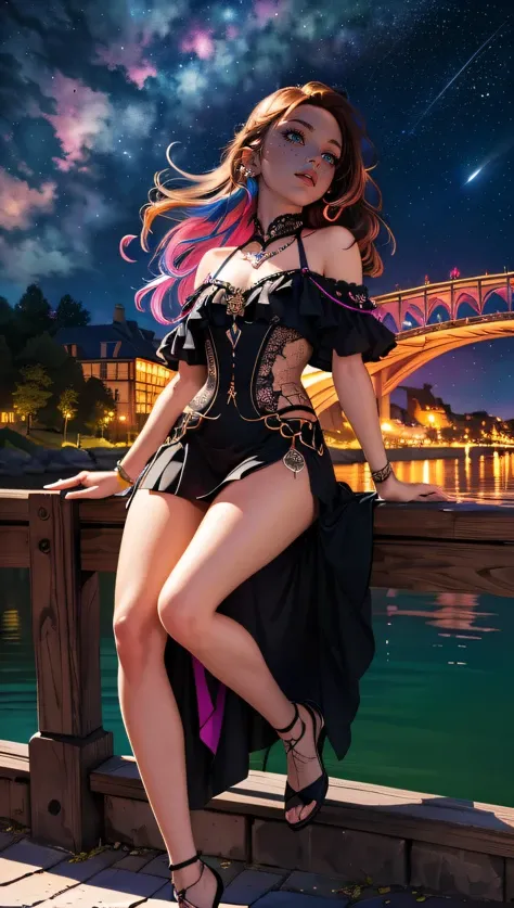 Renaissance era，Vaporpunk，Cat orcs，Girder bridge，fair，Streets in the water。 --auto