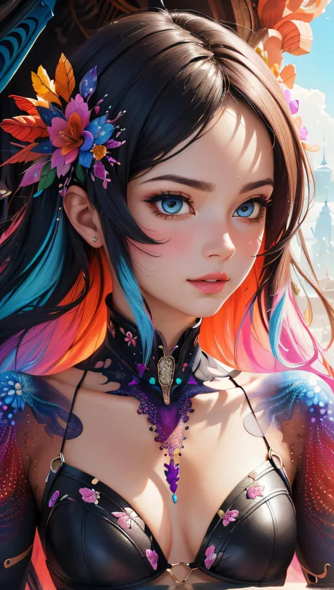 (masterpiece, top quality, best quality, official art, beautiful and aesthetic:1.2), (1girl), extreme detailed,(fractal art:1.3),colorful,highest detailed